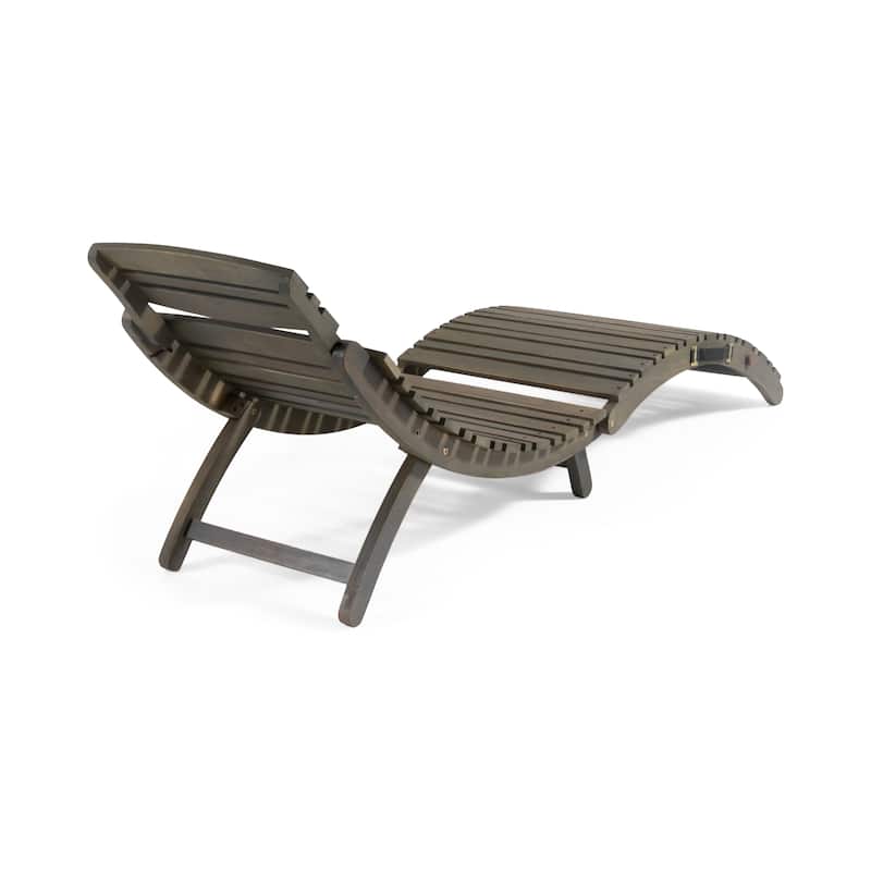 Outdoor Patio Wooden Chaise Frame for Garden, Backyard, Lawn