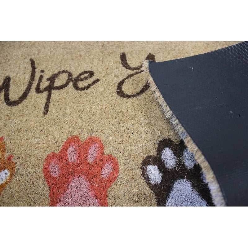 Printed Coir Doormat, Durable Outdoor/Indoor Rug, Welcome Mat, Pets