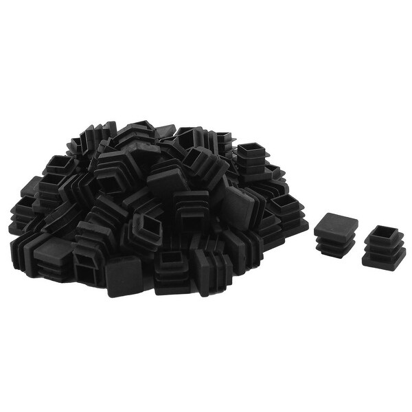 Home Office Plastic Square Table Chair Leg Tube Insert Black 15 x 15mm 80pcs