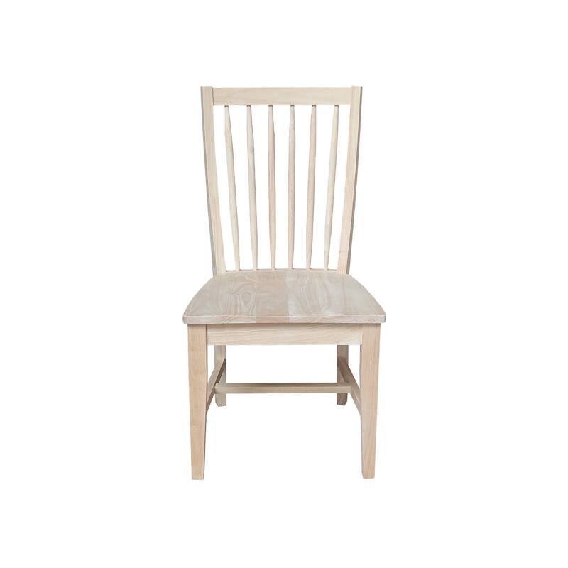 Set of Two Solid Wood Audrey Dining Chairs, Unfinished