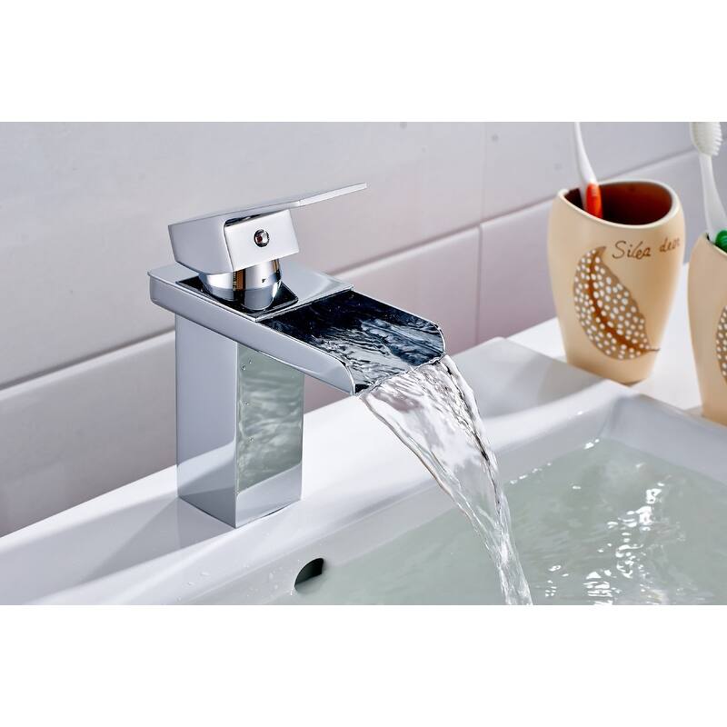 Copper stylish brushed waterfall bathroom faucet