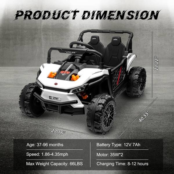 dimension image slide 1 of 4, 12V Electric UTV Car with Remote Control