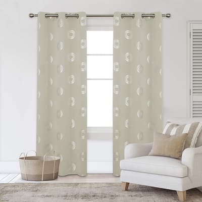 Concentric Circles Pattern Room Darkening Curtain 2 Panels