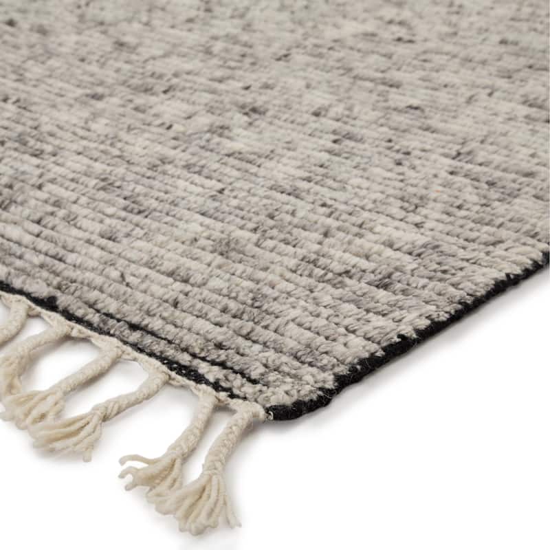 Shea Hand-Knotted Stripe White/ Gray Area Rug