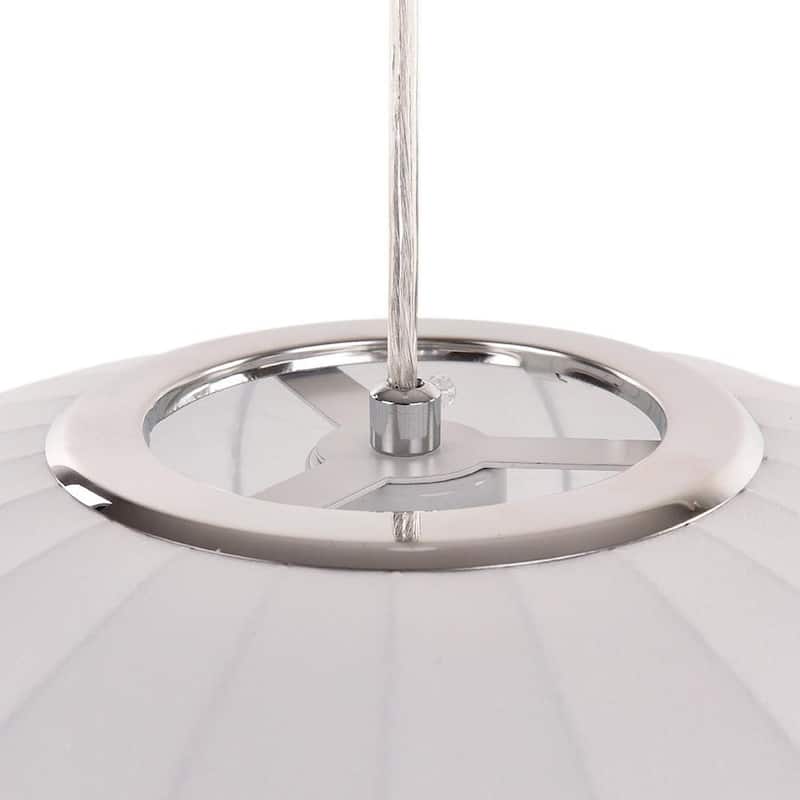 Modern Elegant 1-Light White Silk Pendant Light
