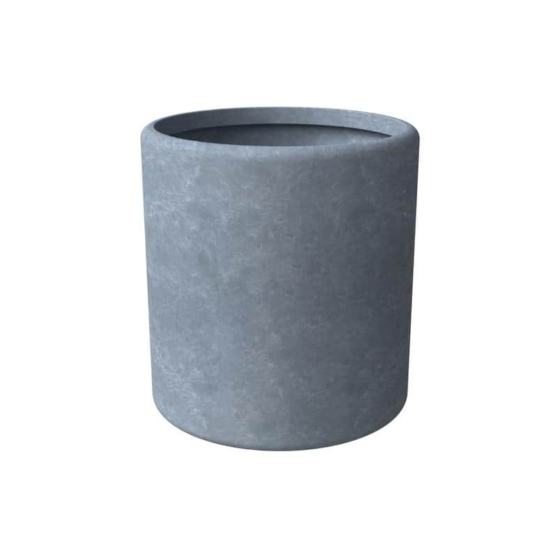 Tundra Round Fiberstone Planter, Modern 14"-30" Pot with Drainage for Indoor/Outdoor Use