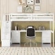 preview thumbnail 2 of 32, Twin Size Loft Bed Frame with Built-in Desk and Double Storage Drawers