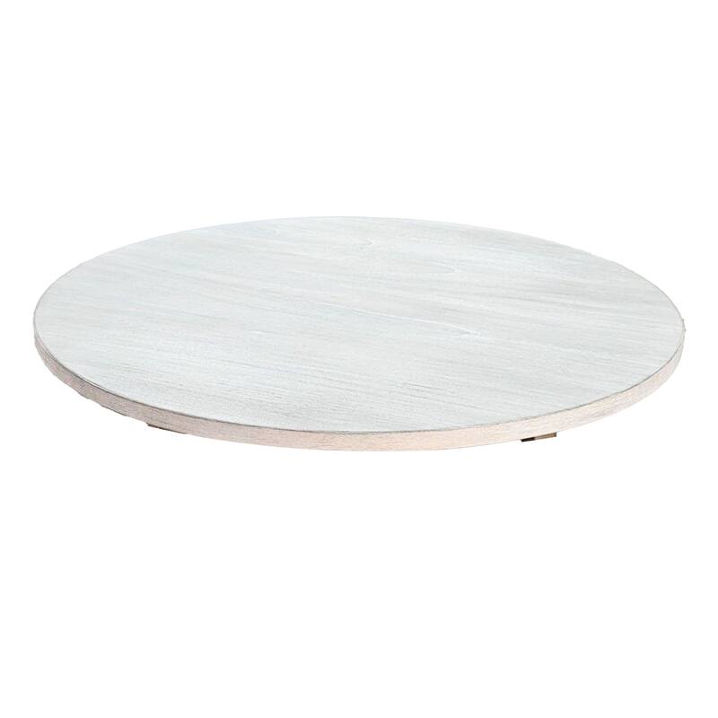 Dilly Coffee Table, 48 Inch Round Light Gray Top, Wheat Brown Solid Wood