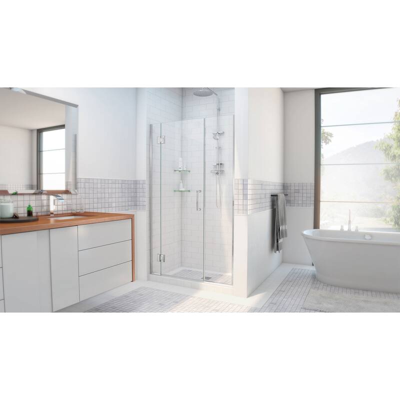 DreamLine Unidoor-X 57 1/2-58 in. W x 72 in. H Frameless Hinged Shower Door - 57.5" - 58" W