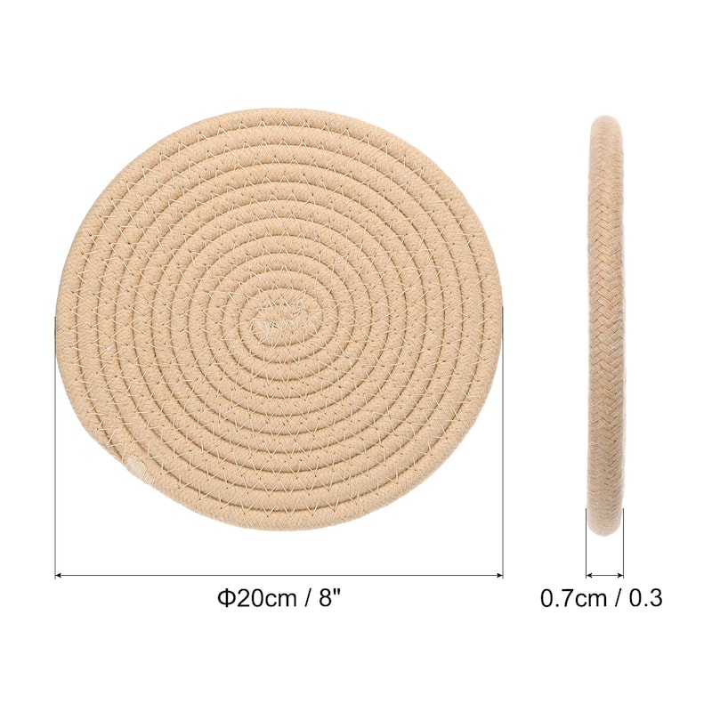 5Pcs Trivets for Hot Dishes 8 Inch Trivet Mat for Hot Pots and Pans - Beige