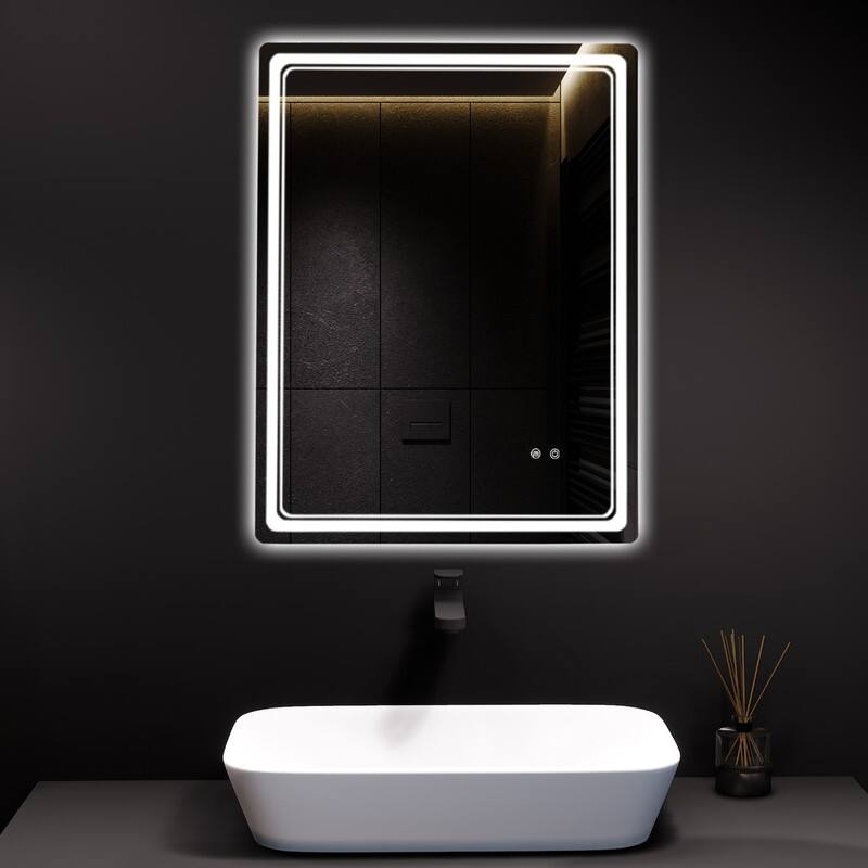 Wallbeyond 3-Tone Modern Style Frameless Rectangular LED Wall Mirror