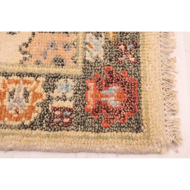 ECARPETGALLERY Hand-knotted Modern Oushak Cream Wool Rug - 2'6 x 11'8