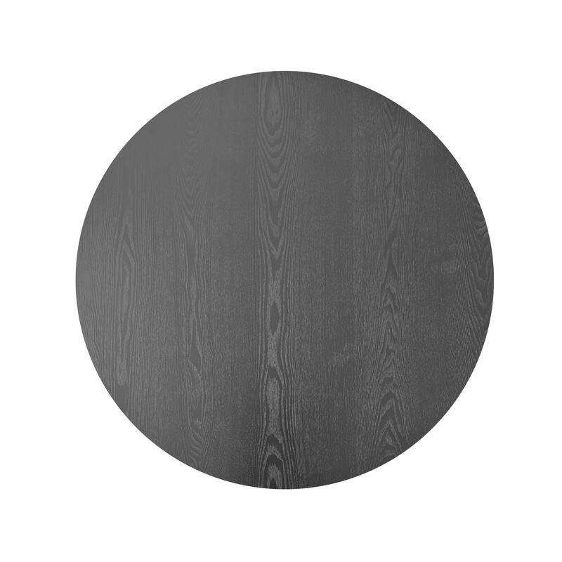 39.4" Round Coffee Table with Storage, Solid Wood Veneer Modern Accent Tea Table