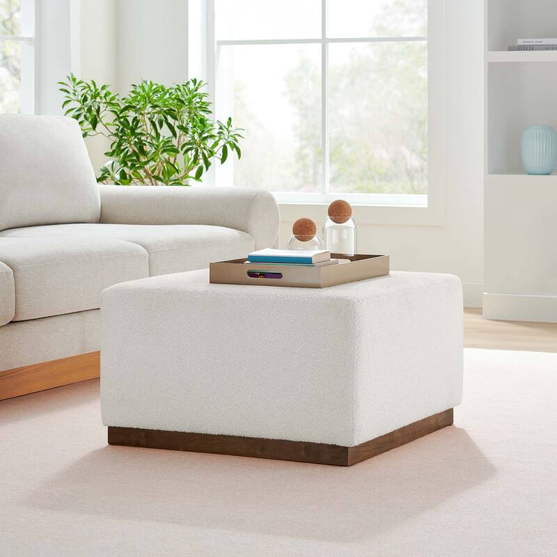 Tilden 17"/28" Square Boucle Upholstered Ottoman