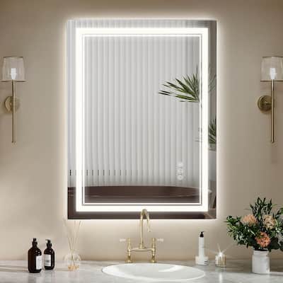 LED Bathroom Vanity Mirror 3 Colors Dimmable with Front and Backlit for Bedroom,Hotel