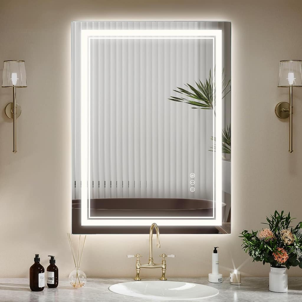 LED Bathroom Vanity Mirror with Front and Backlit, Anti-Fog for Bedroom,Hotel