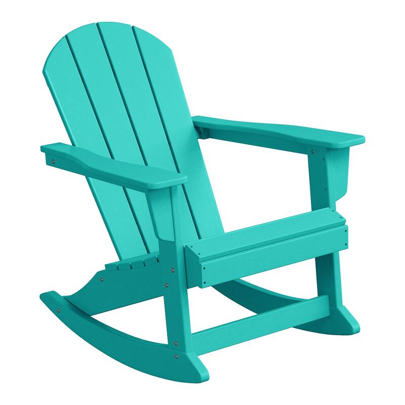 Polytrends Laguna Hdpe All Weather Outdoor Patio Rocking Chair - Turquoise