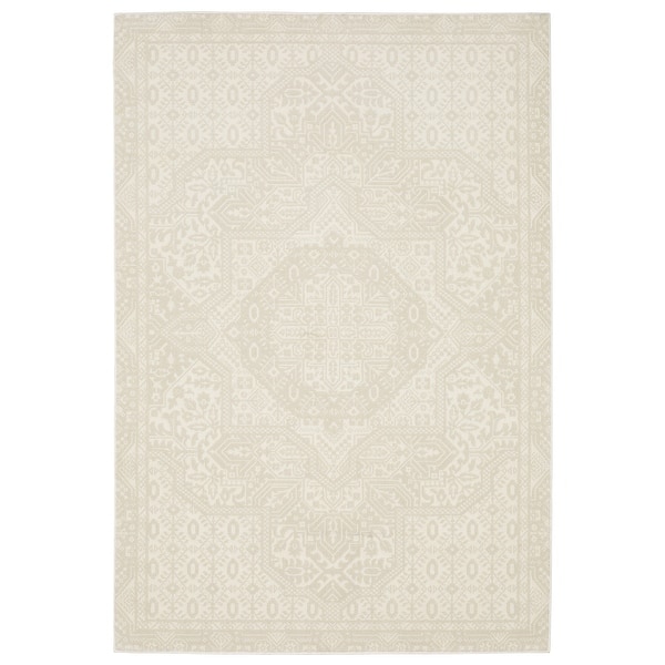 slide 2 of 10, Style Haven Ripley Tone-on-Tone Medallion Ivory Mixed Pile Area Rug 2' 3" x 7' 6" - Runner