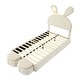 preview thumbnail 15 of 29, Special Cute Design Twin Size Upholstered Platform Bed with Stools,Cartoon Ears Shaped Headboard with built-in LED Light