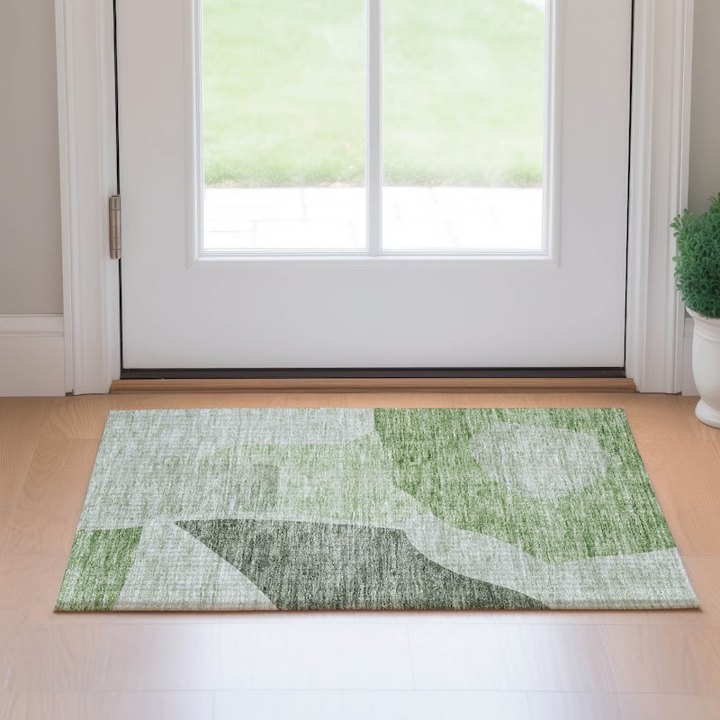 Premium Washable Super Soft Contemporary Geometric Mayfield Rug - Aloe - 1' 8" x 2' 6" - Rectangle