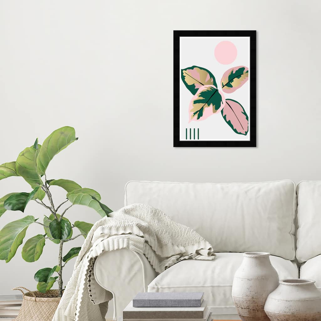 Wynwood Studio Prints Floral and Botanical pastel leaf Pink and Tropical Wall Art Canvas Print