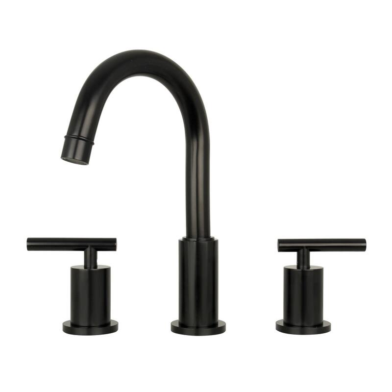 Two-Handle Copper Widespread Bathroom Sink Faucet - 8' x 10' - Matte Black