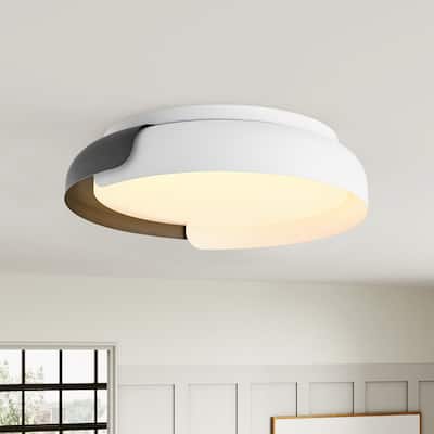 Modern Color Splicing LED Flush Mount Ceiling Light with Acrylic Shade