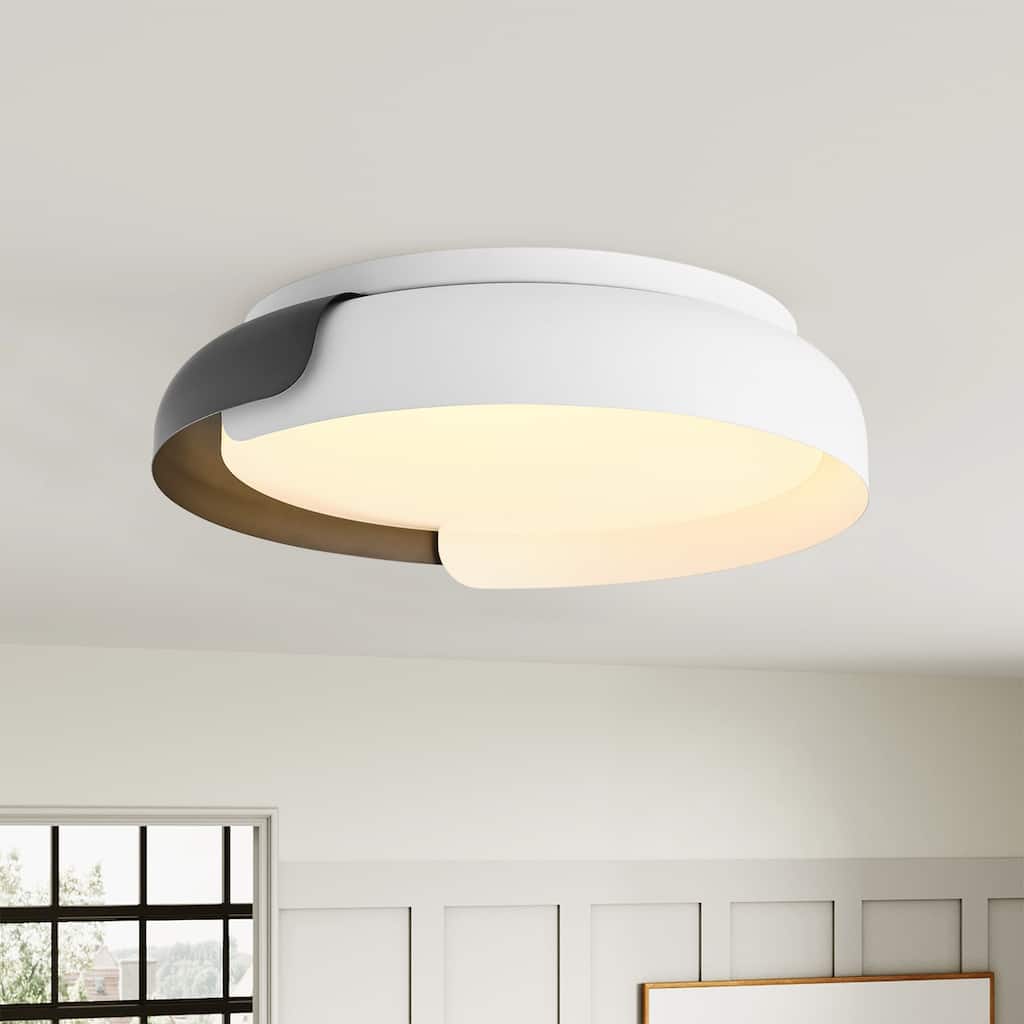 Modern Color Splicing LED Flush Mount Ceiling Light with Acrylic Shade