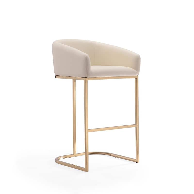 Manhattan Comfort Louvre 40 in. Titanium Gold Stainless Steel Barstool (Set of 3)