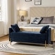 preview thumbnail 1 of 43, Angelus Modern 56''W Upholstered Flip Top Storage Bench withTwo Pillows and Arms by HULALA HOME Navy