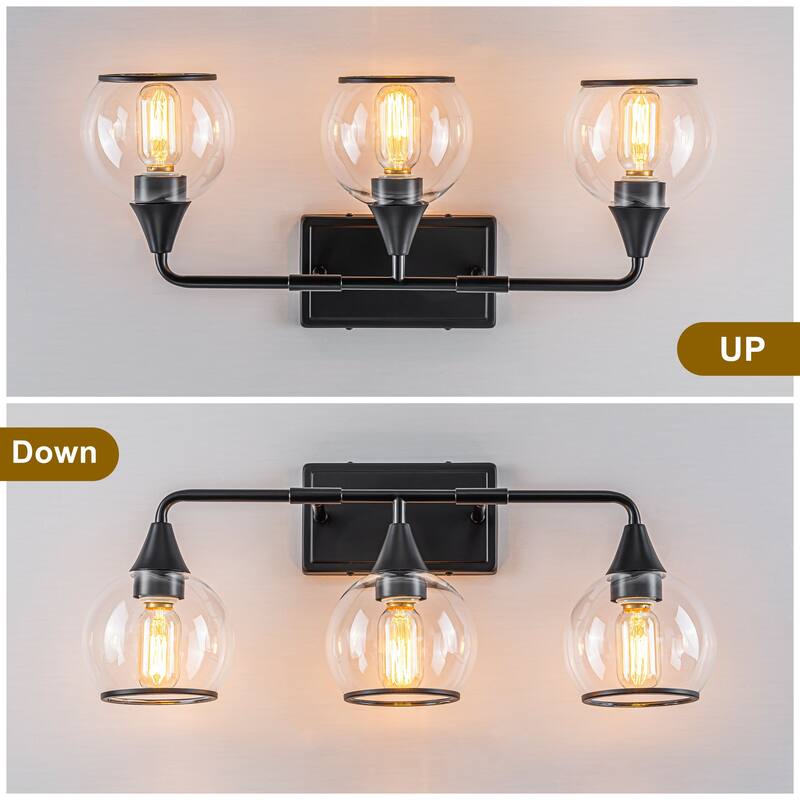 Starsky 3/4 Lights Modern Vanity Light Clear Globe Glass Shades