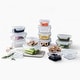 preview thumbnail 1 of 11, Glasslock Oven and Microwave Safe Glass Food Storage Containers 28 Piece Set Clear - 28 Piece Set