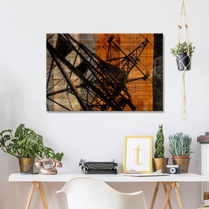 High-Voltage Tower Print On Wood by Irena Orlov - Multi-Color