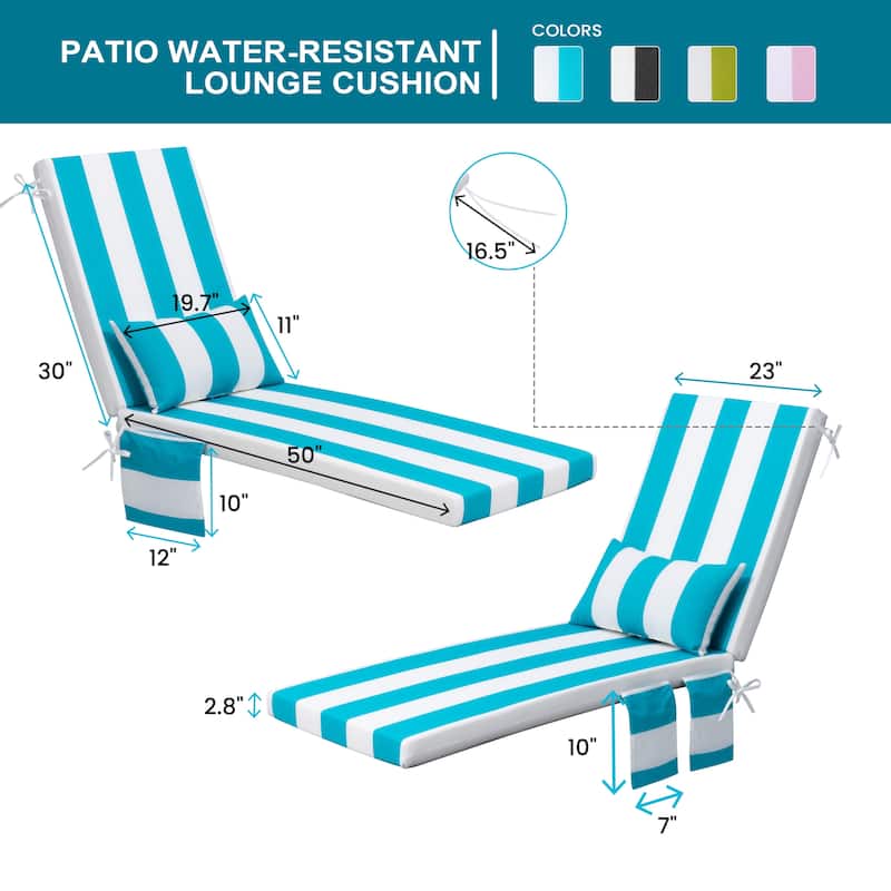 Pellebant Outdoor Lounge Chair Cushions with Pillow