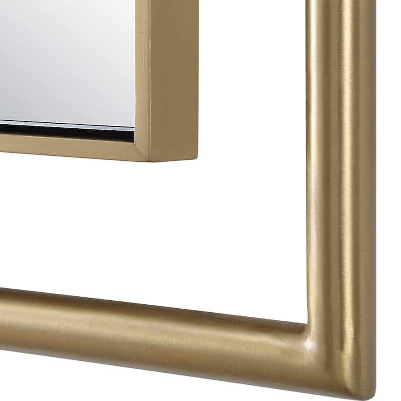 Uttermost It's All Connected Rectangle Brass Mirror - 40"H x 30"W x 1" D