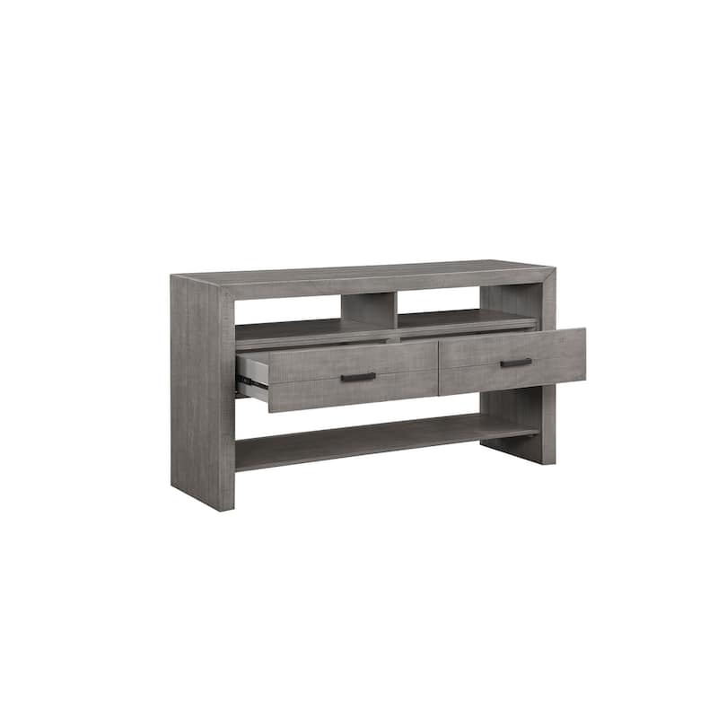 Ferrara Gray Rustic Modern Fabric Dining Room Set