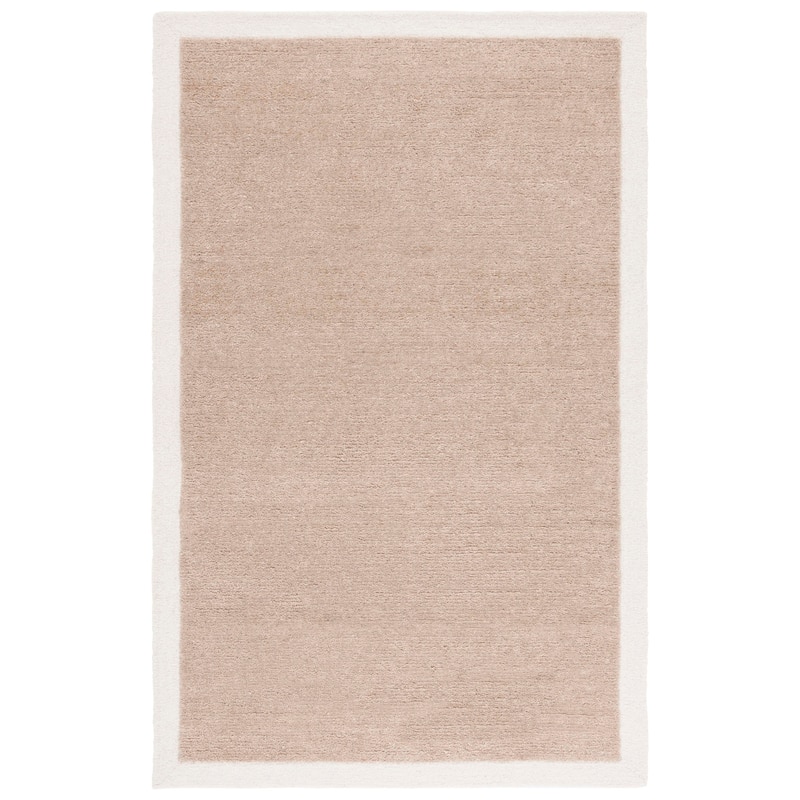 SAFAVIEH Handmade Metro Kleanthi Border Wool Rug - 6' Square - Beige/Ivory