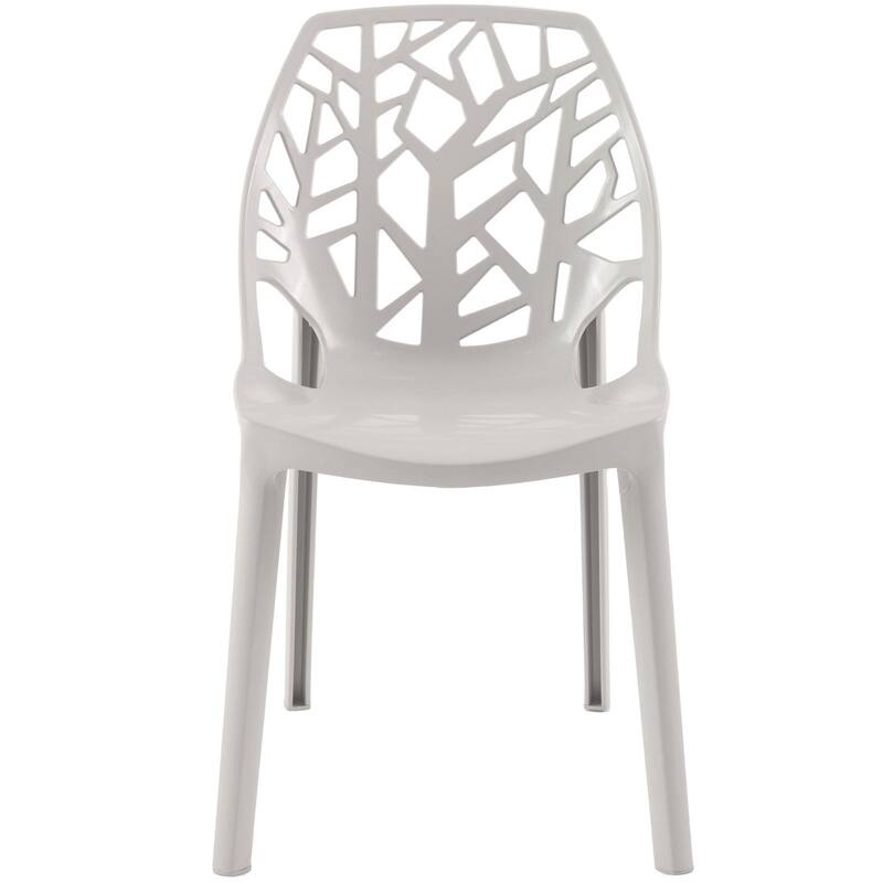 Stackable Dining Chair in Polypropylene Modern Cut-out Design Backrest Accent Side Chair