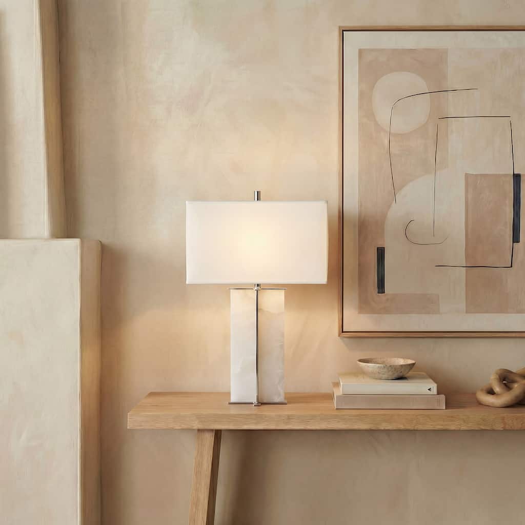 SAFAVIEH Couture Metha 31" Marble Table Lamp - 20" W x 11" D x 31" H - 20Wx11Dx31H
