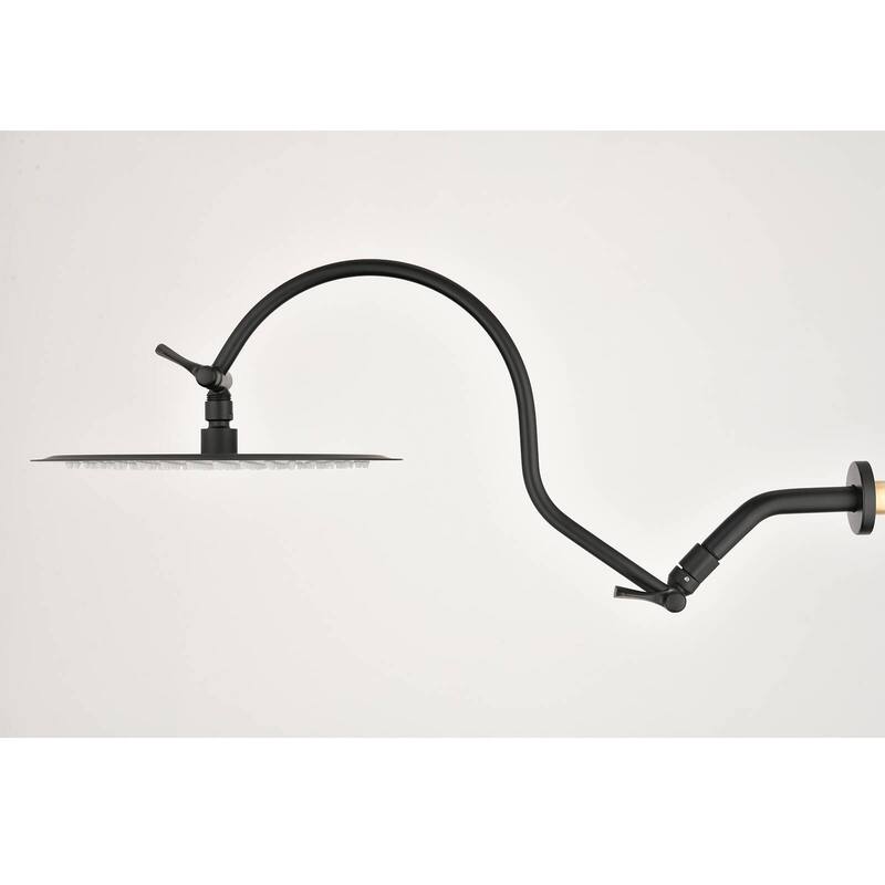 Bathlet 12" Rain Shower Head with Adjustable Height & Distance Extension Arm