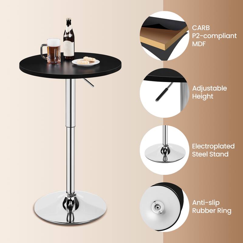 Yaheetech Adjustable Round Pub Table Bar Table