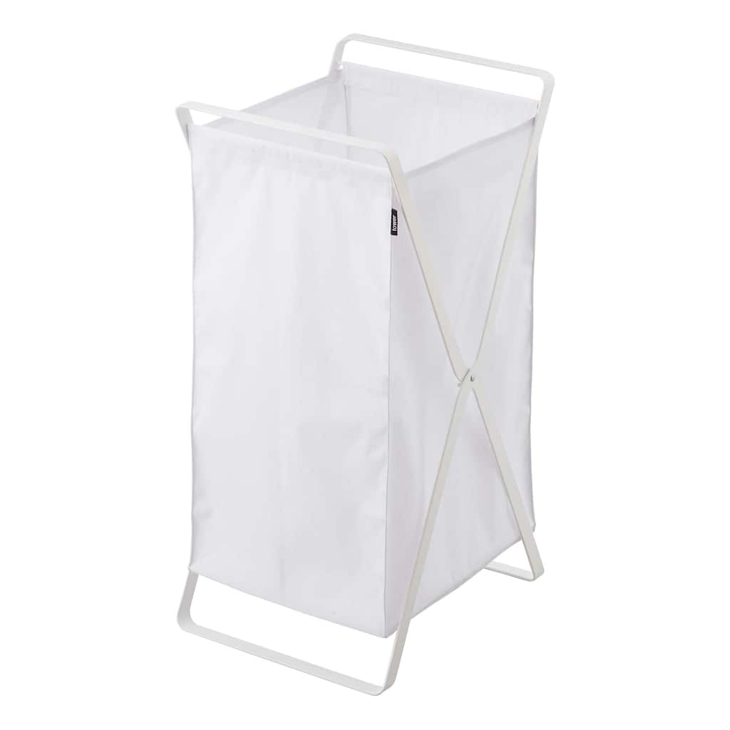 Yamazaki Home Laundry Hamper, Steel, 10.9 gallons, 45 liters, Holds 11 lbs, Collapsible - L 14.17 x W 11.81 x H 25.2 inches