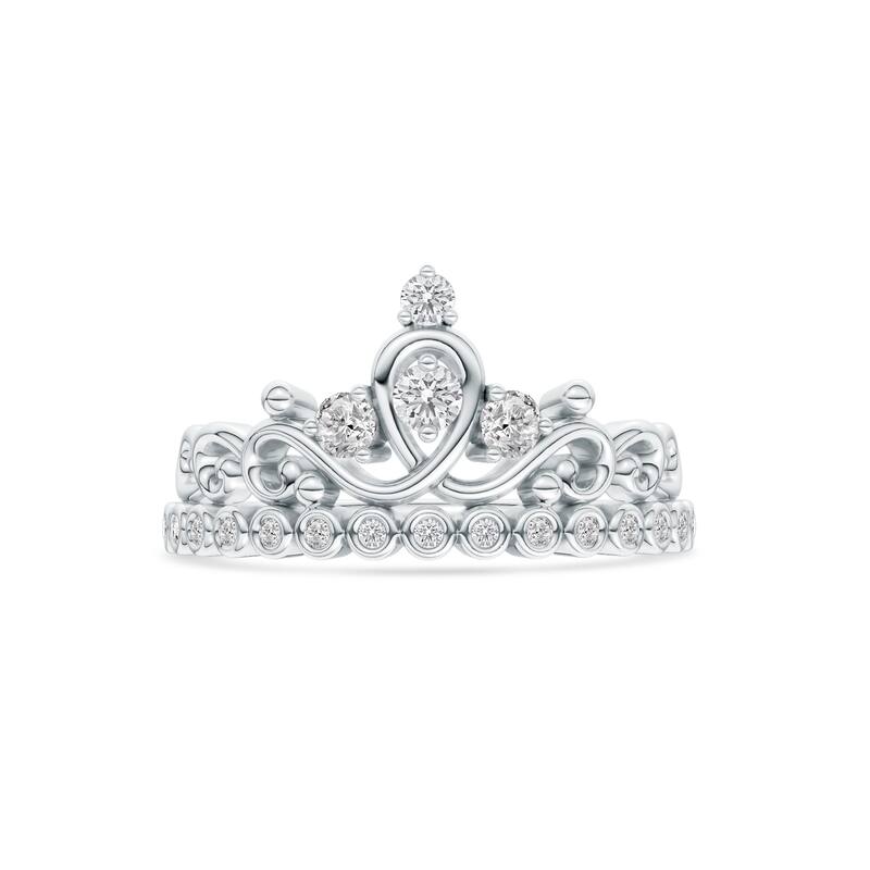1/4ct TDW Diamond Crown Ring in 10K Gold for Women