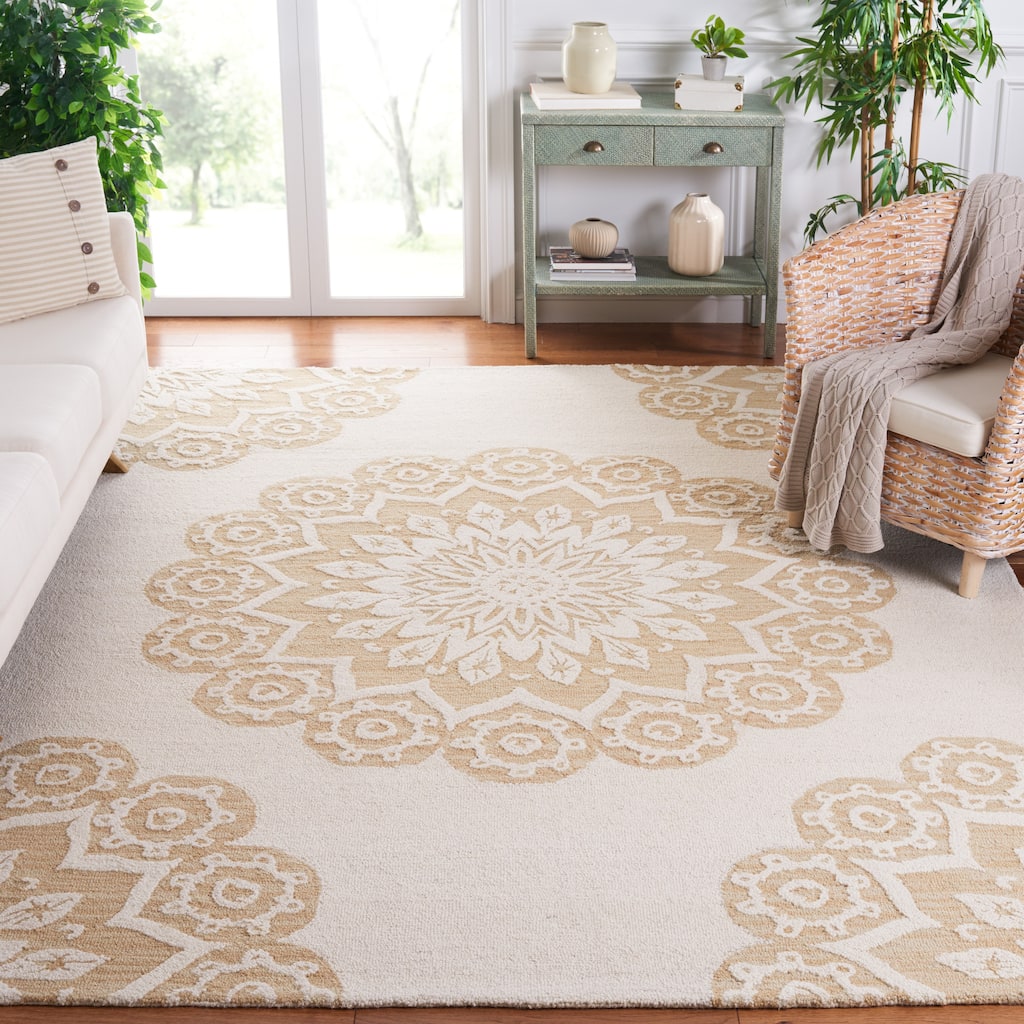 SAFAVIEH Handmade Blossom Oriella Modern Floral Wool Rug