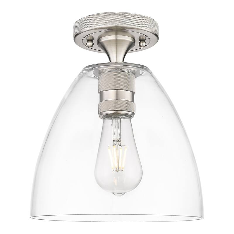 Innovations Lighting 434-1F-GBD-92 Crown Point 9" Wide Semi-Flush - Satin Nickel