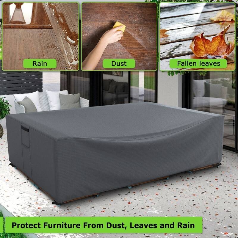 Waterproof Patio Furniture Cover Heavy-Duty Protection Multiple Sizes Windproof