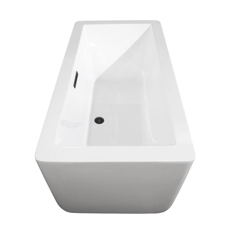 Wyndham Collection Laura 59" Free Standing Acrylic Soaking Tub with