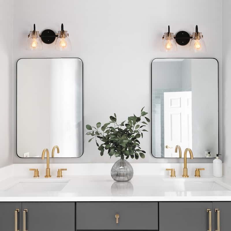 Chiry 2-Light Bathroom Dimmable Vanity Lights Modern Wall Sconces - 13.5" W x 8.3" H
