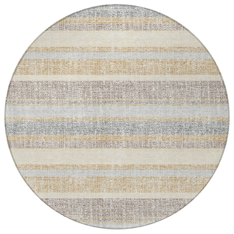 HomeRoots Striped Transitional Rectangle Outdoor Rug