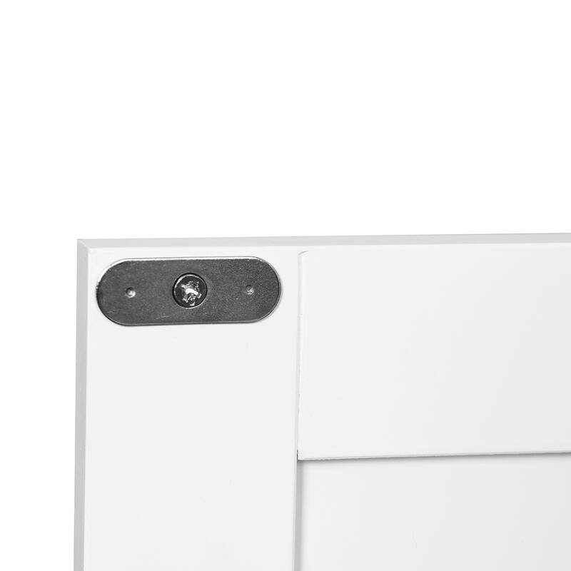 Bathroom Floor Storage Cabinet With Double Door Adjustable Shelf - White